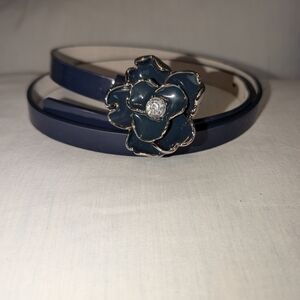Elegant Blue Floral Women's Belt
